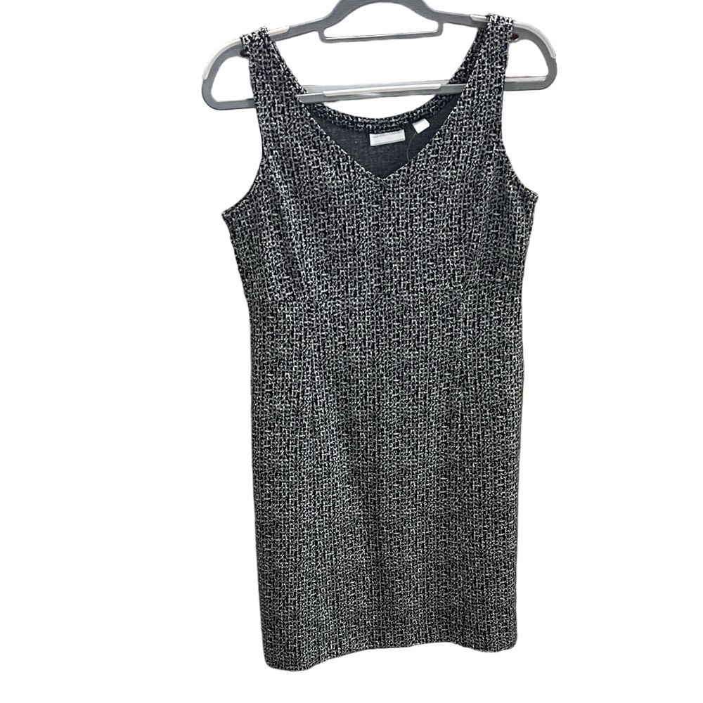 NY&C Houndstooth Sleeveless Black and White Midi Dress